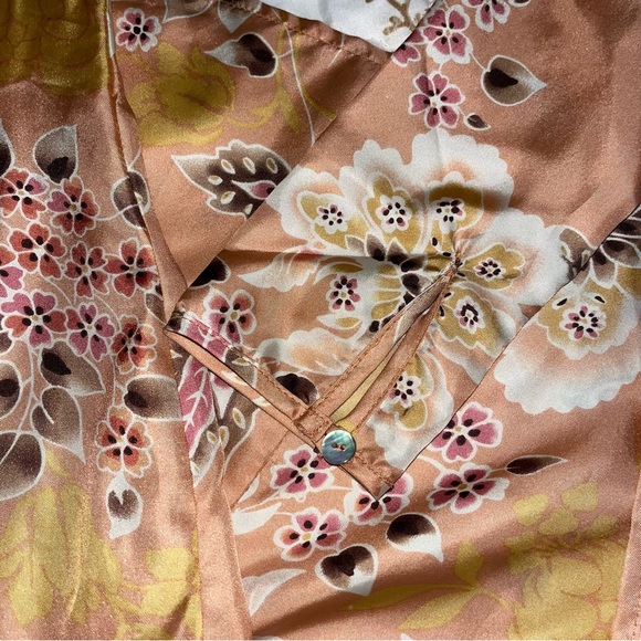 NWT SILK long sleeve formal dress pink floral print Open Back wedding guest - Picture 4 of 16